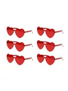 12 piezas - Gafas de fiesta con forma de corazón rojas, gafas sin montura de color arcoíris con forma de corazón, accesorio de celebración de festival, gafas unisex con corazones conectados para fotos, Día de la Madre, Graduación, Fiesta, San Valentín, Favor, Boda (Rojo), Halloween, Navidad