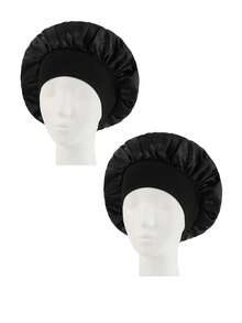 1 pieza/2 piezas/3 piezas Gorro de satén de borde ancho y alta elasticidad para mujeres, belleza, cuidado del cabello, posparto, quimioterapia