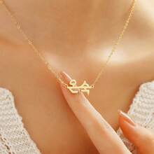 Customized Korean Name Necklace, Personalized Modern Korean Jeju Island Hallyu Style Name Pendant Necklace, Gift For Her, Korean Name Pendant Necklace (Women's Version) - Multicolor - View 8