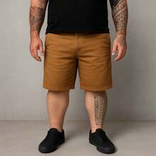 Men's Twill Bermuda Shorts Plus Size 48 To 58 - Camel - View 1