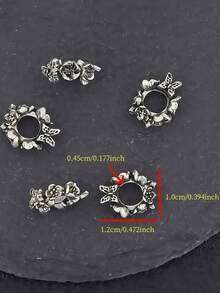 10/20/50 piezas Cuentas espaciadoras con diseño de mariposa y flor vintage para hacer joyas DIY como pulseras, collares, llaveros y talla grande. Accesorios elegantes para hacer manualidades, regalos de graduación, fiestas de cumpleaños y talla grande. Suministros para hacer joyas.