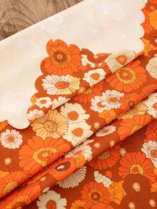 1PC Colorful Retro Daisy Floral Tablecloth Orange Brown Bohemian Rectangle Tablecloth Durable Polyester Easy Care & Washable Fits Round Tables Perfect For Indoor Home Decor For Outdoor Garden & Patio Parties Wedding Decor Tablecloth Picnic Table Cover Washable & Easy Clean Table Mat - Multicolor - View 10