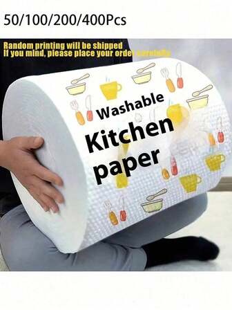 400pcs/Pack Disposable Kitchen Cleaning Cloths, Reusable Kitchen Towels - , Non-Stick And Easy To Clean, Meet All Household Needs, Tear-Off, Wet And Dry Towels, Non-Woven Oil Absorbent And Stain Removal Cloth, Drying Cloth, Suitable For Household Cleaning And Dishwashing, Cleaning Supplies, Back To School Supplies, Random Style Color Pattern.