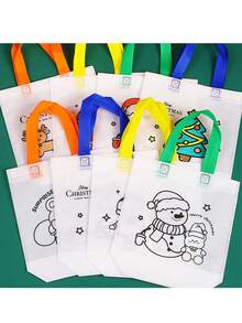 12pcs Christmas Gift Bags, Snowman/Christmas Tree/Santa Claus Pattern, Can Be Graffiti DIY Color, Desktop Decoration Supplies, Christmas Party Decoration Supplies, Suitable For Holiday Parties, Theme Events, Gift Packaging Supplies, Send To Family And Friends Christmas Christmas Decorations Christmas Pajamas Christmas Gifts Christmas Decor