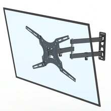 Full Motion TV Wall Mount For Most 26-55 Inch TVs, Articulating Arms Swivel And Tilt Tv Mount, Wall Mount Brackets Max VESA 400x400, Holds Up To 77 Lbs. - 黑色 - 查看 6