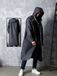 EVA长款雨衣，带可调节风帽，男女通用，纯色防水长袖连帽雨衣，防风保暖 - 轻便透气，全面覆盖，高品质外套，适合骑行、徒步、钓鱼 - 黑色雨衣，带拉链收纳袋，春夏精选，伴娘礼物，房间装饰，卧室装饰，海滩，旅行，男士，女士，度假，可爱小物，母亲节礼物，卧室装饰，花园，厨房装饰，夏季，海滩，旅行必备，房间装饰，软萌，毕业季 - 彩色 - 查看 9