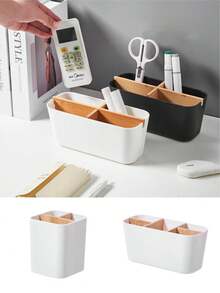 1pc White Bathroom Toothbrush Holder, 5-Slot Bamboo Toothbrush Organizer For Bathroom Vanity, Holds Electric Toothbrush, Toothpaste, Razor, Matte Black Bathroom Toothbrush Stand, Toothbrush And Toothpaste Storage Box For Bathroom Countertop Accessories - White - View 4
