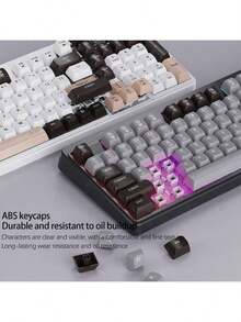 Acer OKW 222 Triple-Mode Keyboard With Smart Battery Display, 90-Key Compact Layout, Soft Tone Buttons, Wired Bluetooth 2.4G, Multi-Function For Office And Gaming, White - White - View 5