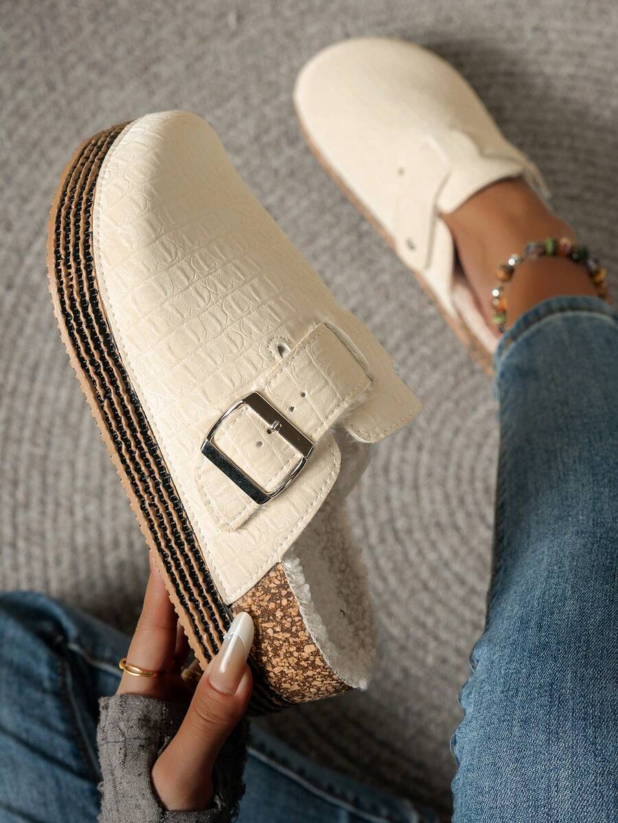 Pantuflas de tela deportiva de unicolor, otoño/invierno