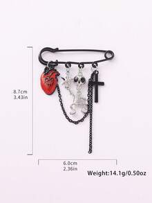 1pc Halloween Limited-Edition Styling Brooch Pin With Pumpkin, Ghost & Spider Whimsical Elements, Festive Vibe