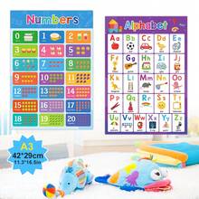 Lachilly 2 Pcs Grandes Cartazes Educacionais Conjunto de Quadros de Parede de Aprendizagem para Crianças Bebês Educação Infantil Alfabeto Inglês Números Brinquedos Montessori Cartaz A3, Brinquedos para Bebês, Alfabeto, Cartazes Educacionais, Bebê, Necessidades do Bebê, Crianças