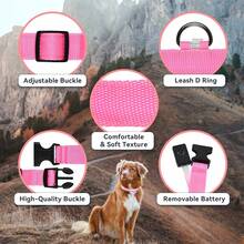 (1 件)LED 狗项圈，发光狗项圈可调节电池型号超亮安全发光狗项圈