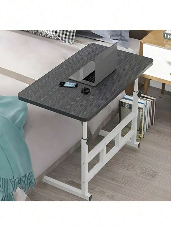 1 prateleira prática com altura ajustável, preta, branca, 2 cores opcionais, suporte de mesa multifuncional, sem rodas, adequado para casa, dormitório, trailer, suporte portátil para laptop, mesa preguiçosa, mesa portátil para trailer