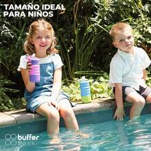 BUFFER FLASK Botella de Agua Infantil 350 ml – Termo Acero Inoxidable para Escuela – Sin BPA, Tapa con Pajilla Antifugas – Mantiene Bebidas Frías 24h / Calientes 12h – Para Niñas y Niños, Rosa - Rosa - Ver 2