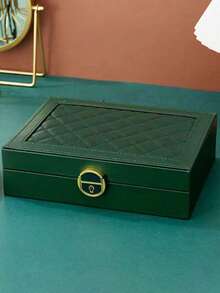 1pc 3-Layer Jewelry Storage Box, Watch Organizer, Earring Holder, Necklace Display, Bracelet Tray, Ring Case, Large Capacity 3-Tier Jewelry Box With Lock, Space-Saving Earring & Accessory Organizer, Small Items Storage Box - Multicolor - View 15