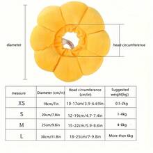 1件装柔软向日葵造型伊丽莎白圈，宠物适用 - 防舔防抓，猫狗通用，舒适头部配件 - 可调节，易于佩戴，防止舔舐和抓挠造成的伤害，宠物用品，猫咪用品