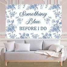 DBlue Floral Bridal Shower Backdrop Something Something Blue Before I Do Decorations Love Is Sweet Wedding Bachelorette Engagement Banner Party Plies 5.9x3.6ft10 - 59x36ft - Xem 4