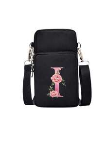 حقيبة كتف لتخزين الهاتف المحمول على شكل قلب فضي مع سحاب أسود، حروف A-Z باللون الوردي المائي، اكسسوارات عصرية ومريحة للأنشطة الخارجية، حقيبة هاتف محمول صغيرة، حقيبة معصم، حقيبة تسوق متقاطعة الجسم، حقيبة تخزين الهاتف المحمول، حقيبة مستحضرات التجميل، حقيبة رياضية متقاطعة الجسم، مناسبة للأصدقاء المهتمين بالرياضة، هدية مثالية للعائلة والأصدقاء