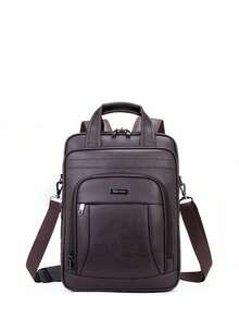 Men's Leather Backpack School Notebook Anti-Theft Zipper On The Back USB Cable ACO Brand A-2015 - Rust Brown - View 8