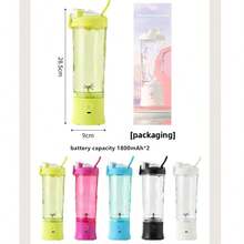 Licuadora portátil, licuadora personal para batidos y smoothies, vaso para jugo con cuchilla recargable por USB de gran capacidad, mini licuadora