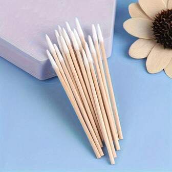300/500 piezas Bastoncillos de algodón precisos para quitar esmalte de uñas - Portátil, puntas de algodón limpias, adecuado para manicura y maquillaje