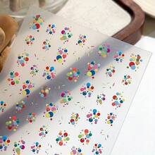 Reusable Self-Adhesive Nail Stickers - Shimmery Moire Fantasy Space Theme, Cartoon Colorful Balloons Dot Design, Unscented, For Women, Festival Celebration - 彩色 - 查看 4