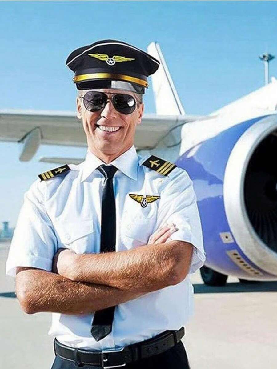 6 piezas Juego de disfraz de piloto de línea aérea capitán con gafas, sombrero y corbata, conjunto de accesorios de disfraz de comandante de aeronave para disfrazarse de aviación en Halloween