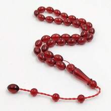Tasbih de resina roja con 33 cuentas, pulsera misbaha, joyería árabe, accesorios, cuentas de oración musulmanas, regalo de Ramadán