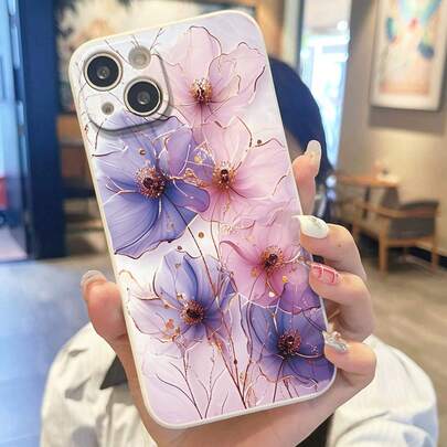 花朵图案时尚加厚防摔手机壳，适用于 16/11/16 Pro/16 Plus/16 Pro Max/16 e/15 Pro Max/13/14/12/XS/XR/7G/8P，以及 Galaxy S25/S25 Plus/S25 Ultra/A16/A36/A26/A56/A50/A12/A32/A52/A72/A51/A21 S/A13/A14/S24/S24 Plus/S24 Ultra、S22/A52/A53/A54/A55、11/12 Pro/12/12 X/13 Pro/14 Pro/15 Pro 和 Redmi 等机型。 10/9/Note9/12c/Note11pro/Note8Pro，国际版，非国内版