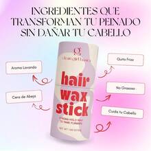 Cera para Peinar Cabello Mujer | Stick Control Frizz y Hairs | Fijación Natural sin Residuos | Cera Mate con Aroma Lavanda | para Chongo y Coleta Pulida - 1 - Ver 4