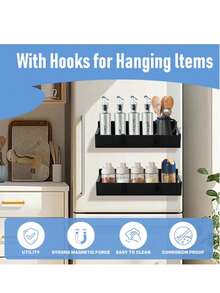 1 buc. Suport magnetic de depozitare, suport organizator cu adsorbție magnetică puternică pentru frigider, mașină de spălat, bucătărie, baie, spălătorie, economisire de spațiu și depozitare ordonată
