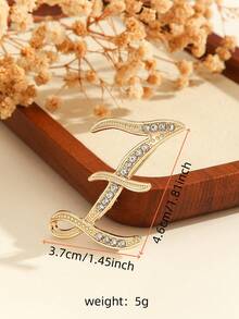 1 件时尚创意水钻 A-Z 英文字母金色胸针，百搭简约配饰别针，适合男女珠宝服装配饰包包饰品办公室配饰圣诞礼物 - 彩色 - 查看 21