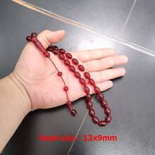 Tasbih de resina roja con 33 cuentas, pulsera misbaha, joyería árabe, accesorios, cuentas de oración musulmanas, regalo de Ramadán