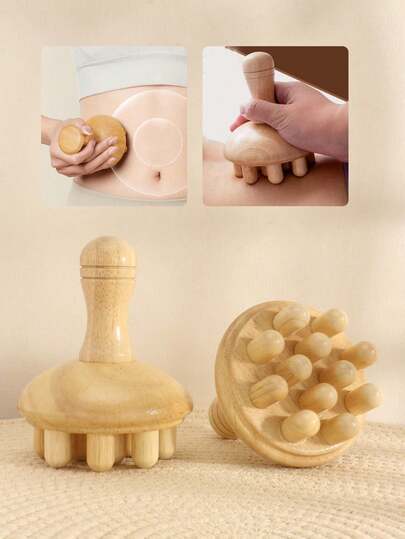 Masajeador de hongo de madera manual, herramienta de masaje de hongo de madera, para tensión muscular, raspado de grasa local, uso en todo el Body, herramienta de masaje práctica.