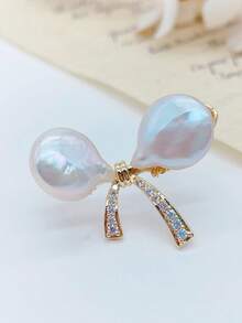 1 pièce Broche de perle, convenant pour le port quotidien des femmes, les fêtes, élégante, vintage, chic, minimaliste, , polyvalente, personnalisée, affinante, généreuse