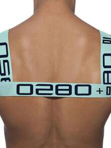 Fashion Men Sexy Shoulder Straps Chest Bondage Elastic Band Harness Muscle Halter Belt Men Bodysuite Clubwear Club Party Costume And Men's Bikini - 明藍色 - 查看 10