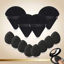 4 Borlas de Pó Triangulares (Para Fixação de Pó Solto) + 8 Borlas de Pó para Dedo (Para Maquiagem de Corretivo Facial) Ferramentas de Maquiagem Leves e Portáteis para Uso Diário de Iniciantes, Baratas, Enfeites de Meia, Maquiagem, Ferramentas de Maquiagem, Coisas Baratas, Presentes, Presentes para Mulheres, Presentes de Natal