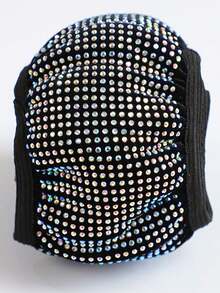 男女通用方向盘套闪亮水晶钻石闪亮汽车 SUV 车轮保护套通用适合 15 英寸，汽车闪亮方向盘套适用于女士女孩，通用彩色水晶莱茵石钻石彩虹闪亮配件防滑车轮保护套闪亮（钻石，标准尺寸（14" 1/2-15" 1/4）黑色、白色、红色、紫色 - 1 PCS - 查看 4