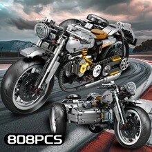 Modelo de bloques de construcción de motocicleta clásica de alta tecnología, juguete de ladrillos de carreras de ciudad de moto para decoración de escritorio de adultos, regalo de Navidad - Multicolor - Ver 12