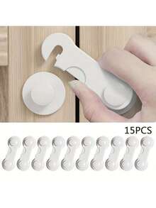 1/5/10/15 Stück Kindersicherung, Kunststoff Schranksicherung, ohne Bohren, Baby Sicherung für Schubladen, Kühlschrankschloss, Schranktürschloss, quetschsicher