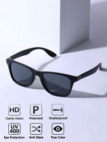 POLASUP 2pcs Polarized Lens Classic Travel & Hiking Style Polarized Glasses, Red Design With Red Rivets, Silicone Anti-Slip Nose Pads, Fashion Street Wear - 1*black Frame/blue Film + 1*black Frame/all Gray (without Box) - View 8