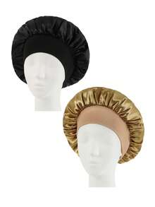 1 pieza/2 piezas/3 piezas Gorro de satén de borde ancho y alta elasticidad para mujeres, belleza, cuidado del cabello, posparto, quimioterapia