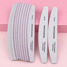 5 pièces Lime à ongles professionnelle en forme de demi-lune, grain 80/80 pour manucure, bloc de ponçage pour ongles, lime d'émeri pour salon à domicile, fournitures pour ongles, outils pour ongles, outils pour nail art, rentrée scolaire, ongles, outils pour ongles à clipser - Gris pâle - Voir 9