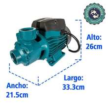 Bomba Periférica de Agua 1HP Alta Presión Alto Flujo 60L/min con Capacitor de Arranque e Impulsor de Latón para Subir Agua a Tinaco, Cisterna y Sistema Doméstico Reacondicionada, IUSA - Azul - Ver 6