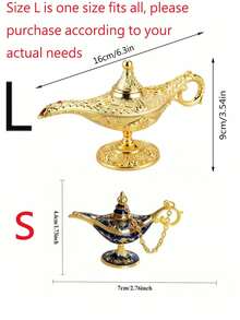Vintage Magic Lamp Costume Accessories, Classic Arabian Prop Flower Pot Decor (Multiple Colors), Luxury Gold Pattern, Suitable For Home, Living Room, Home Decor, Theme Party Decor, Scene Decor, Holiday Decor, Ideal Gift For Birthday