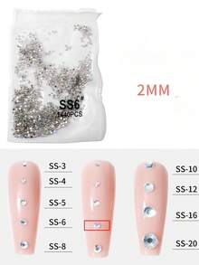 1440 viên đá trang trí móng tay, đá pha lê Séc đáy phẳng siêu sáng bóng không rơi, màu bạc trắng óng ánh AB, đá giả móng tay, phụ kiện làm móng, đá quý trang trí móng. - Nhiều màu - Xem 19