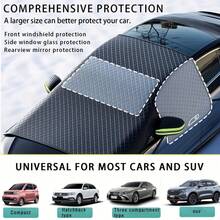 MangDong 1 Stück 2025 Neuer Winter Auto Windschutzscheiben Schneeabdeckung, Outdoor Auto Sonnenschutz im Sommer, einfache Installation, Oxford Tuch Windschutzscheiben Sonnenschutz, Ganzjährige Nutzung, windundurchlässig, schneedicht, UV-beständig, Auto Schneeabdeckung, Winter Windschutzscheiben Abdeckung, Frostschutz, Halbabdeckung Auto Sonnenschutz, Auto Winterschutzabdeckung, Auto Sonnenschutz, praktisch und bequem - Auto-Sonnenblende Schneeschutz - Übersicht 8