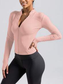 Soyun Giacca sportiva da donna, adatta per attività all'aperto, viaggi, abbigliamento casual, feste, ufficio e palestra - Rosa Baby - Visualizzare 4