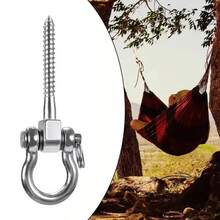 2pcs/Set Of Permanent Rust Proof 304 Stainless Steel Screw Bracket Heavy-Duty 180 ° Swing Hook, Park Yoga Hammock Rope Tire Mesh Chair Sandbag Punching Bag Porch Swing Set