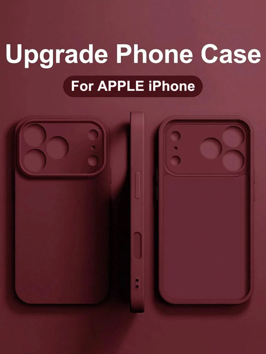 VRNOEI New Lens Protector Phone Case Compatible With IPhone 16 15 11 14 13 12 17 Pro Max Cases Compatible With IPhone 17 Air 16 14 15 Plus Case Shockproof Back Cover - Burgundy - View 1